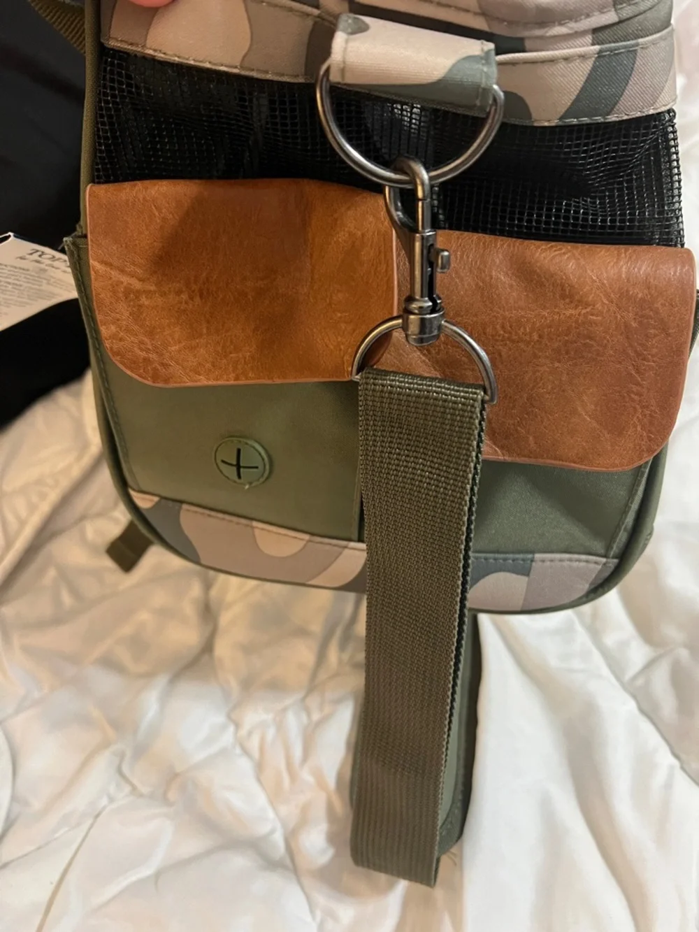 Top Paw Olive Green and Camouflage Travel Tote